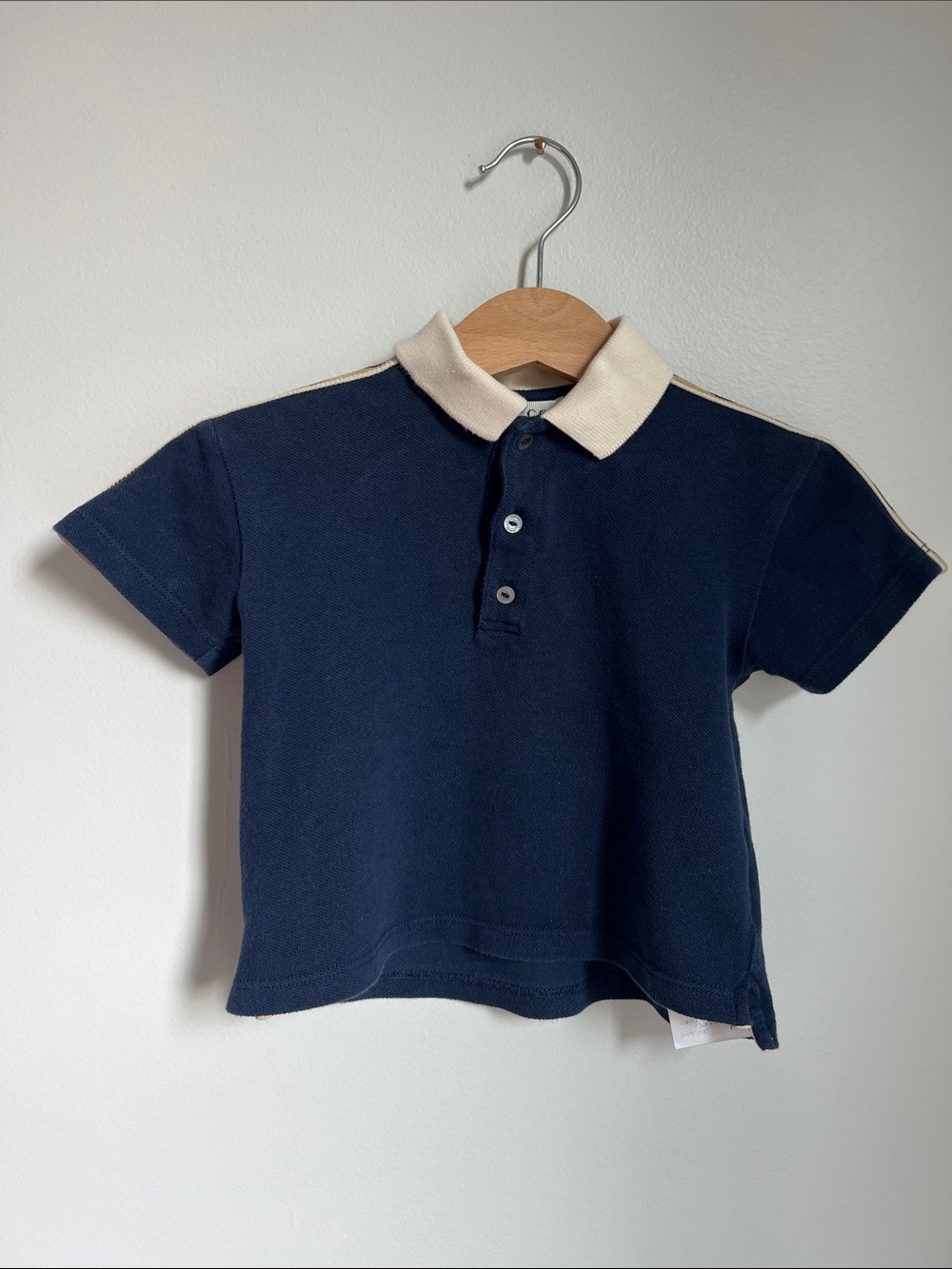 Gucci | Navy Polo with Cream Collar for Baby Size 6-9 Months